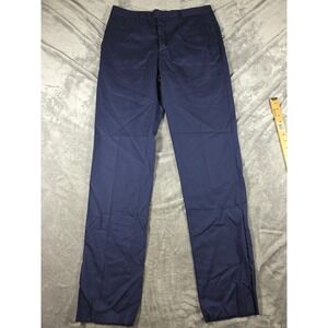 Neiman Marcus Loro Piana Mooving Dress Pants Sz 34 Navy Blue 36" RAW HEM Inseam